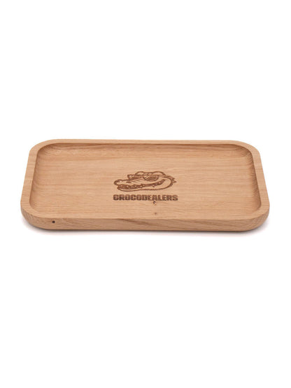 croco rolling tray wood