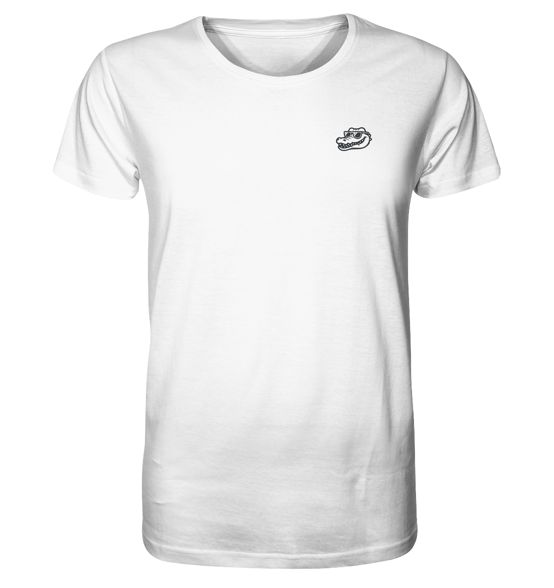 crocoshirt white - head logo (gestickt)