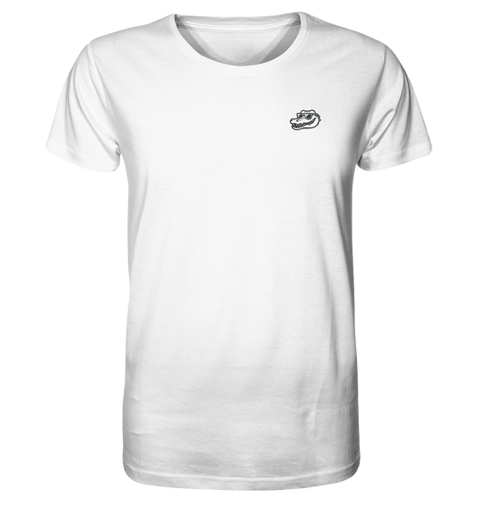 crocoshirt white - head logo (gestickt)